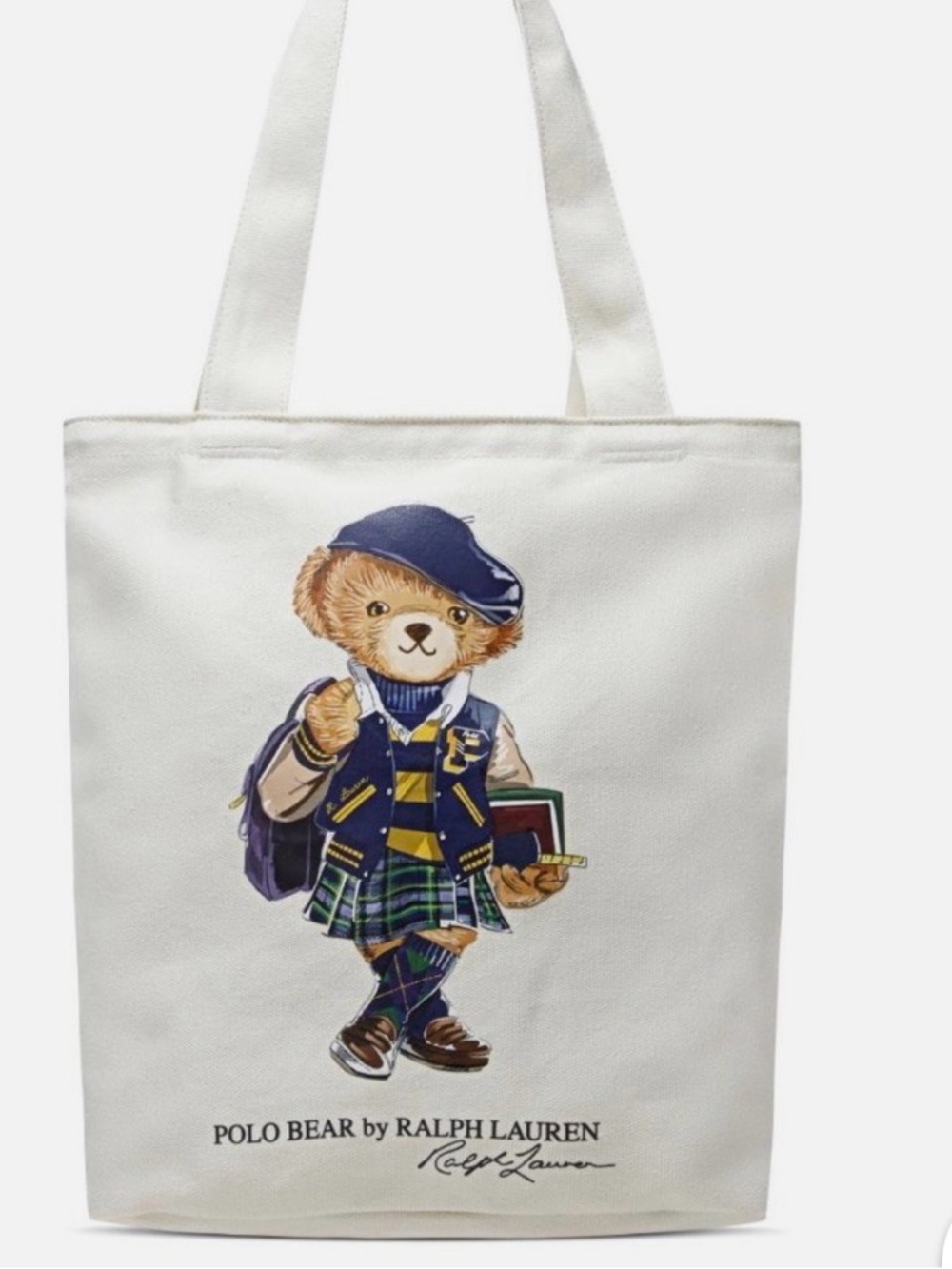 Ralph Lauren Tote Bag with Girl Polo Bear Design. New